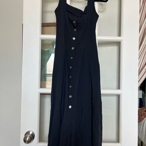 Country Road Navy Sleeveless Button-Front Maxi Dress